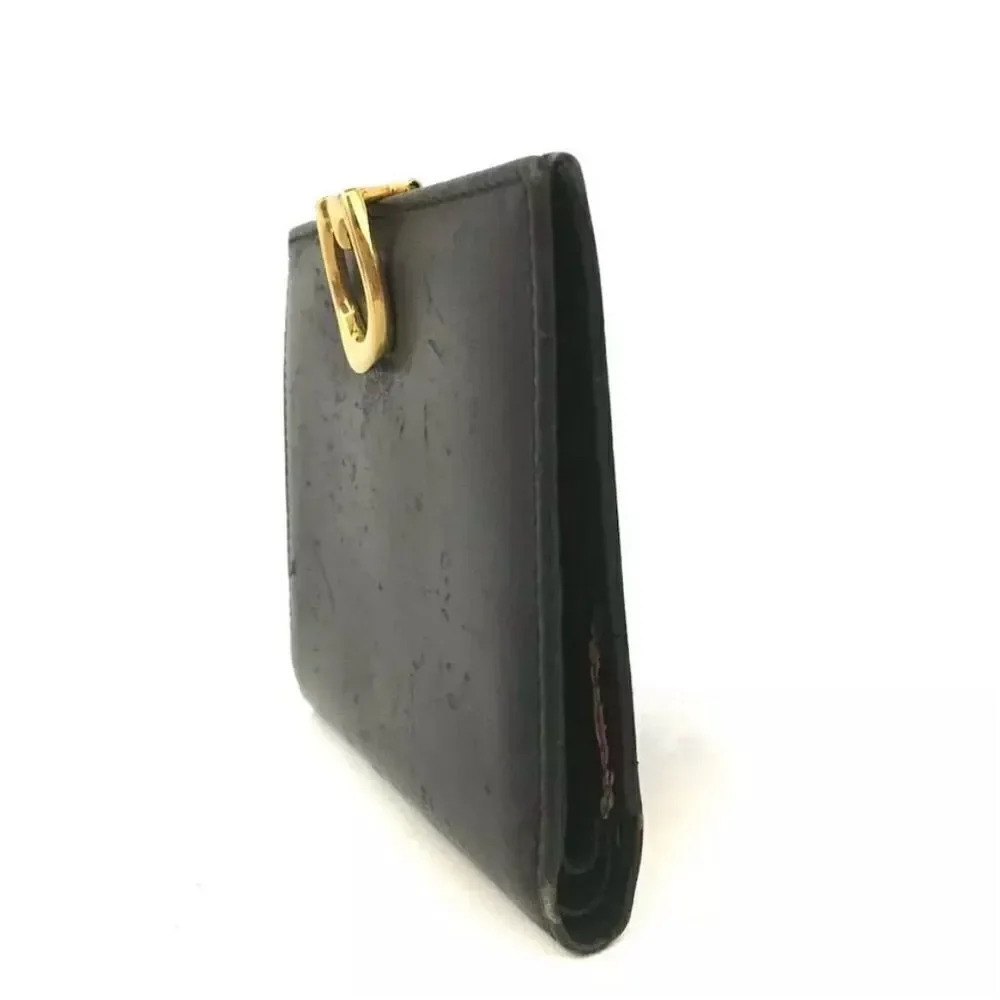 Gucci Black Leather Horseshoe Logo Bifold Wallet Unisex - Picture 7 of 8